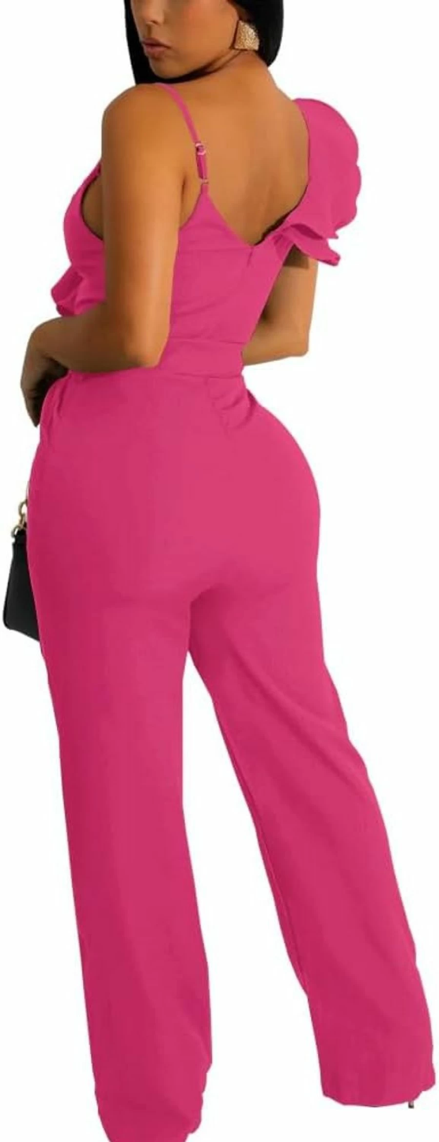 HBQ Women's Elegant V-Neck Sleeveless Romper Jumpsuit - Wide Leg Party Clubwear & Casual Summer Overalls