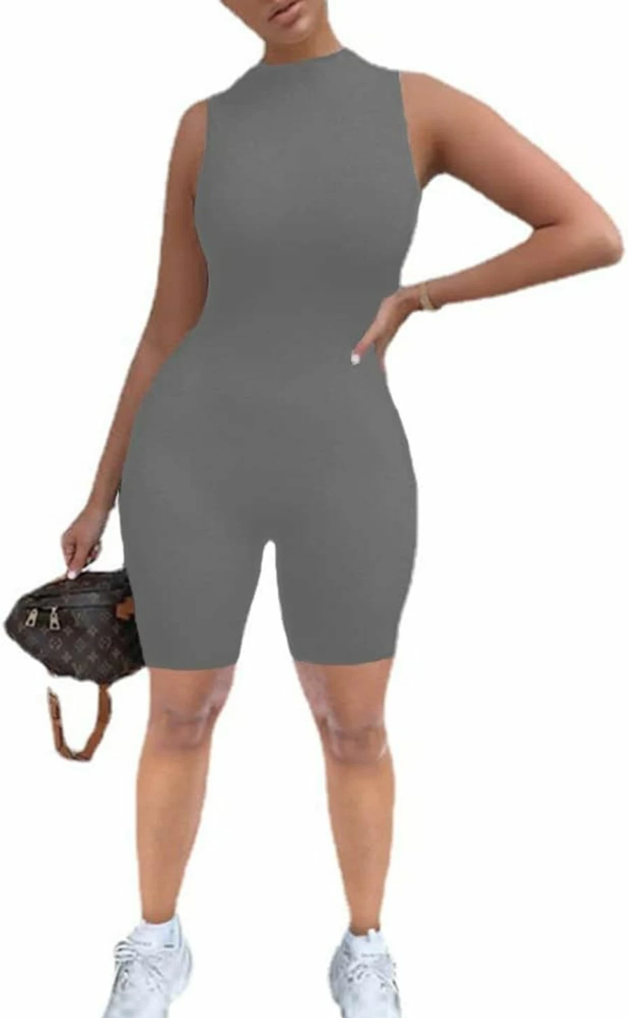 LuFeng Women's Sexy Sleeveless Zipper Romper Jumpsuit for Club & Party Wear