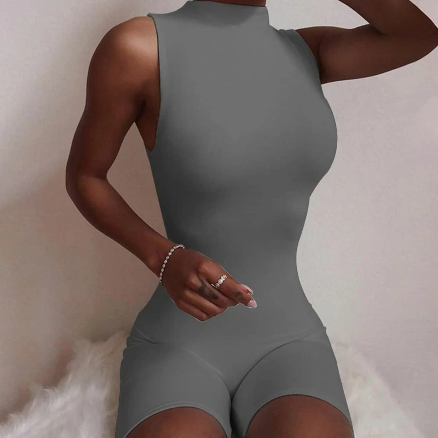 LuFeng Women's Sexy Sleeveless Zipper Romper Jumpsuit for Club & Party Wear