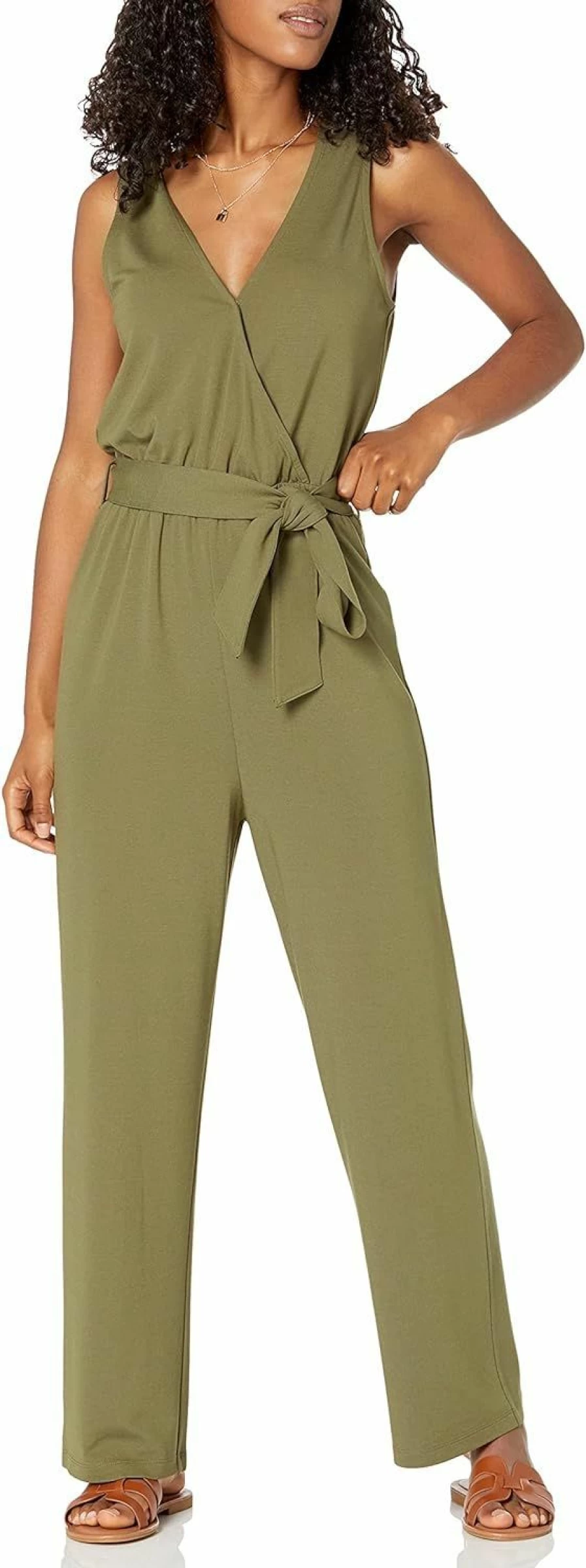 The Drop Women's Sleeveless Wrap Jumpsuit by Caralyn Mirand - Stylish Casual Romper