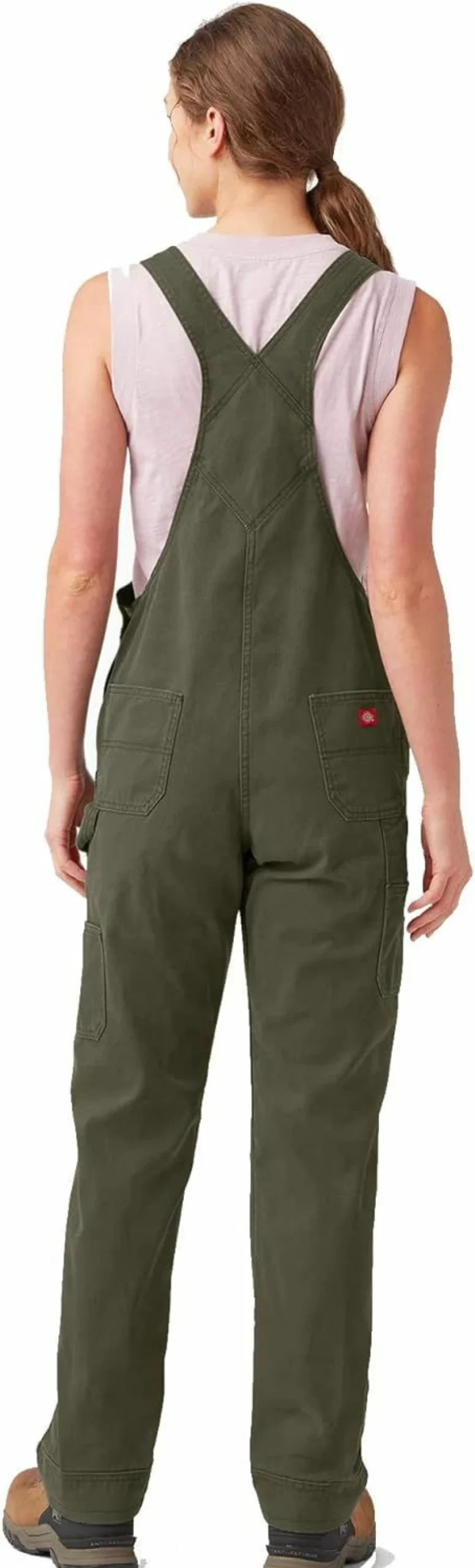 Dickies Women's Relaxed Fit Denim Bib Overalls - Durable Workwear & Casual Style