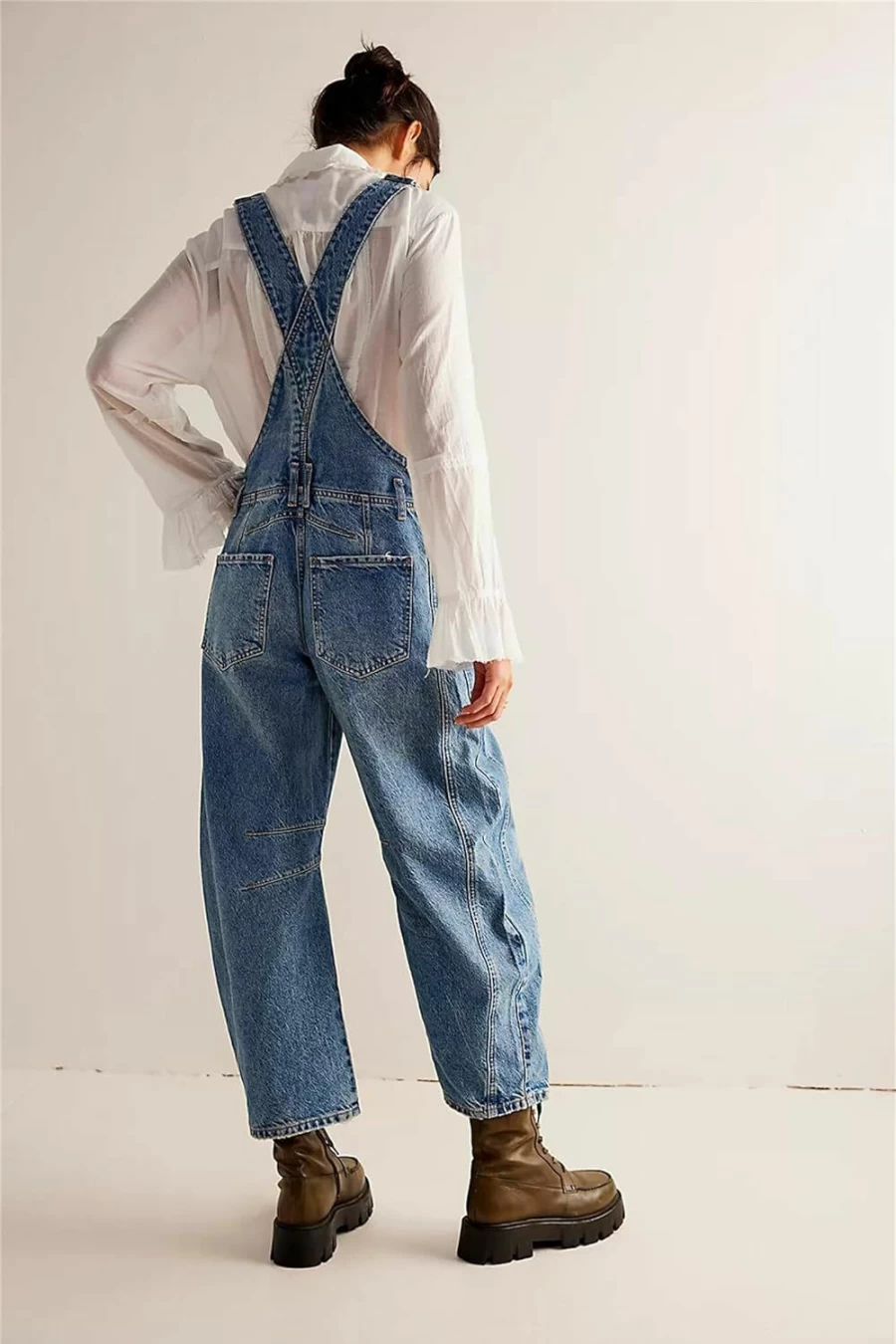 Kedera Women's Adjustable Strap Denim Overalls - Casual Wide Leg Stretch Jumpsuit Romper for Women