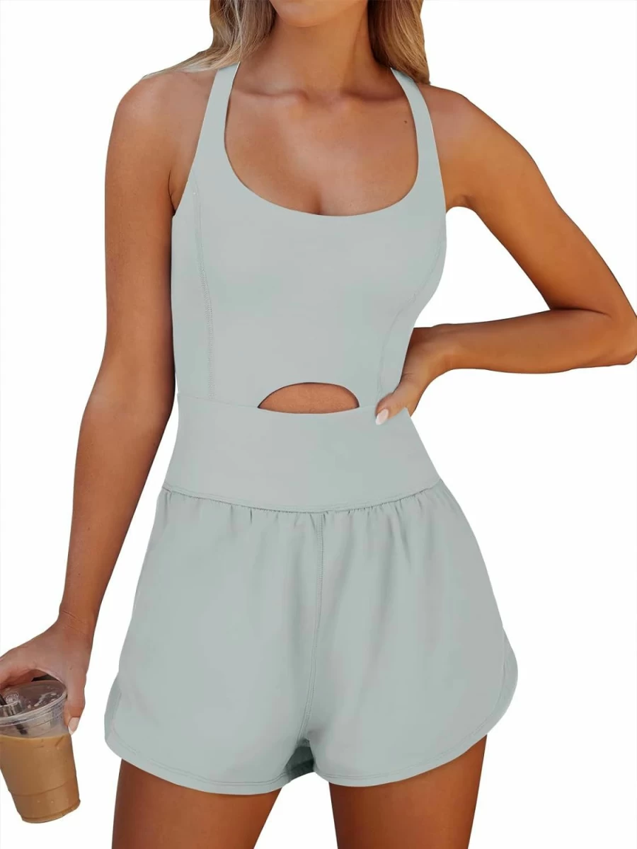 Caracilia Women's Athletic Romper - Workout Jumpsuit for Running, Gym & Summer Casual Wear