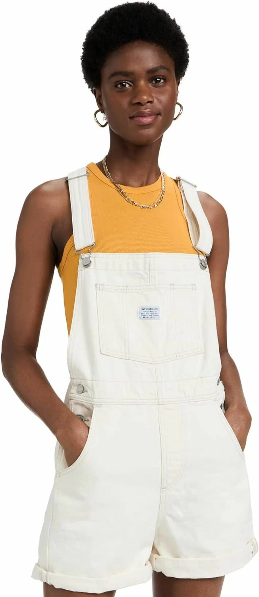 Levi's Women's Vintage Premium Denim Shortalls - Classic Retro Overalls for Women