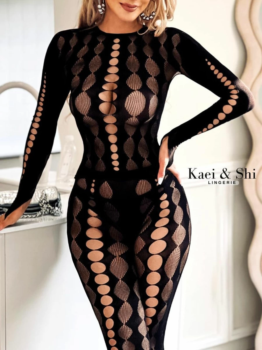 Kaei&Shi Women's Sexy Hollow Out Jumpsuit - High Waisted Summer Party & Club Wear