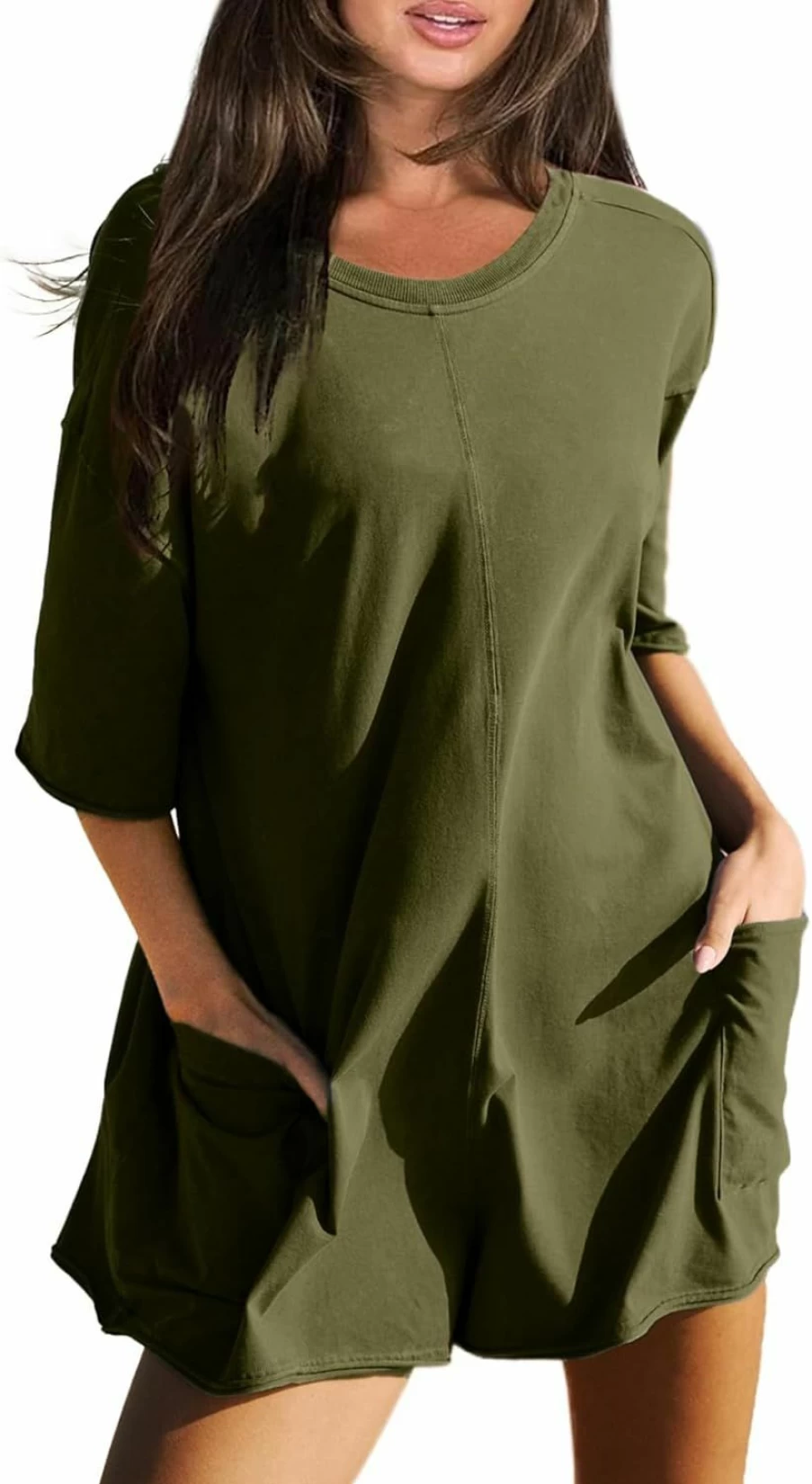 Glamaker Women's Backless Oversized Romper Jumpsuit - Summer Casual Loose Shorts Overalls for Workout & Athletic Wear