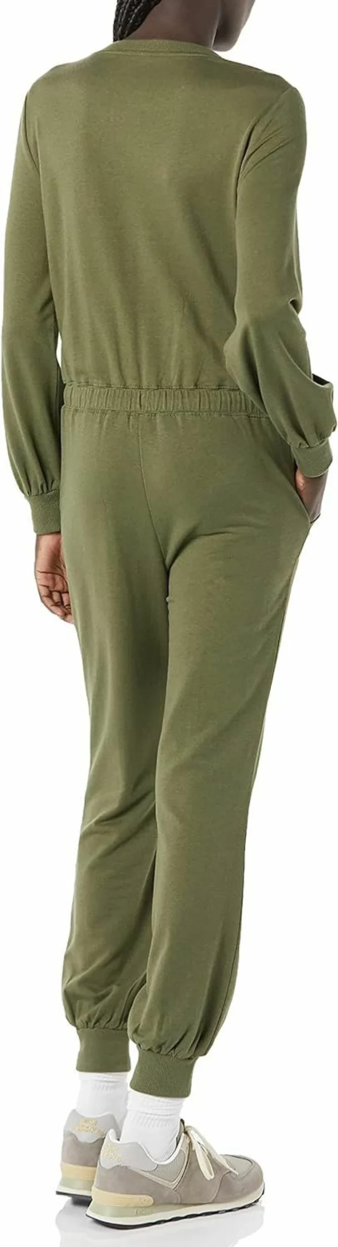 Amazon Essentials Women's Casual Comfort Stretch Terry Jumpsuit with Pockets, Lounge & Sleepwear Romper