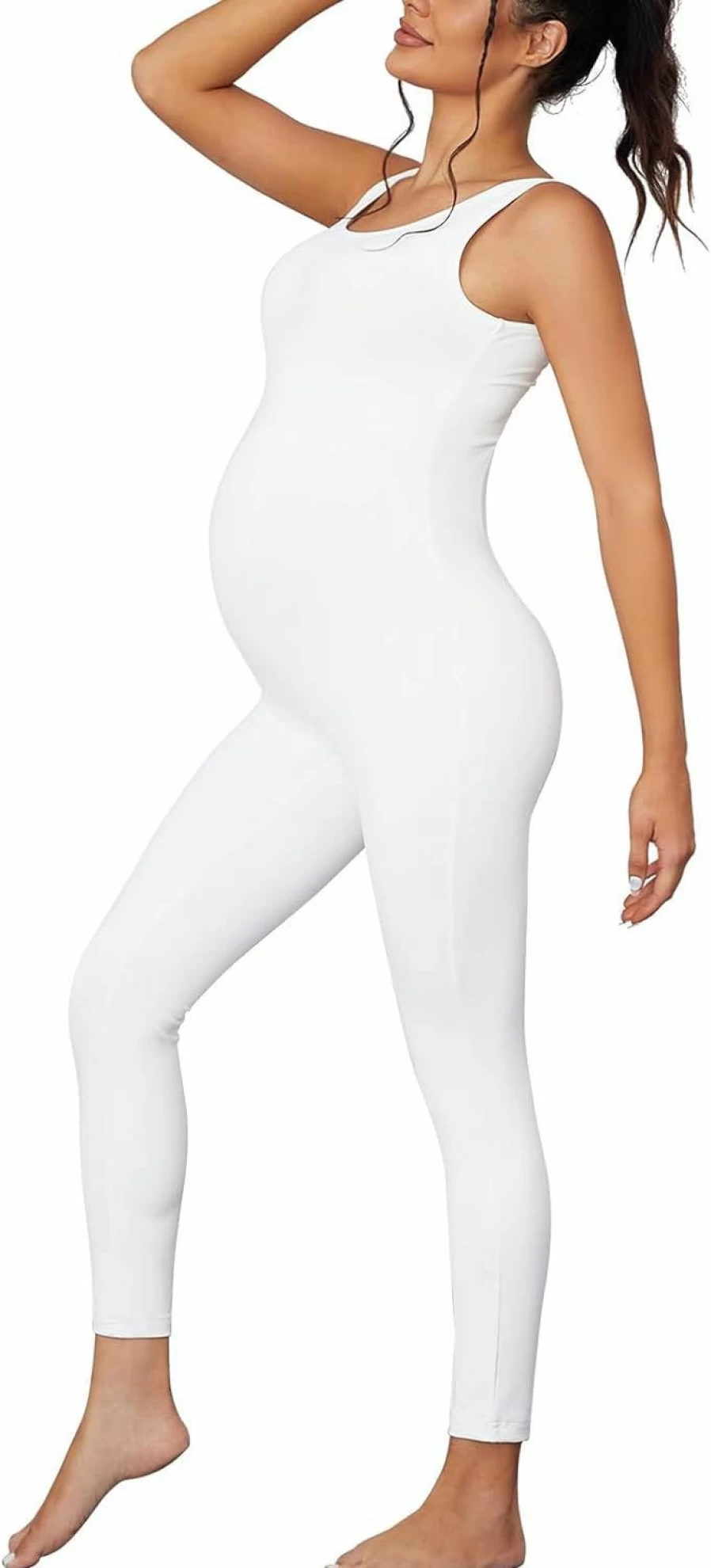 Bhome Maternity Jumpsuit - Sleeveless Pregnant Romper, Stretchy One-Piece Bodysuit for Active Moms, Comfortable Maternity Leggings & Workout Wear