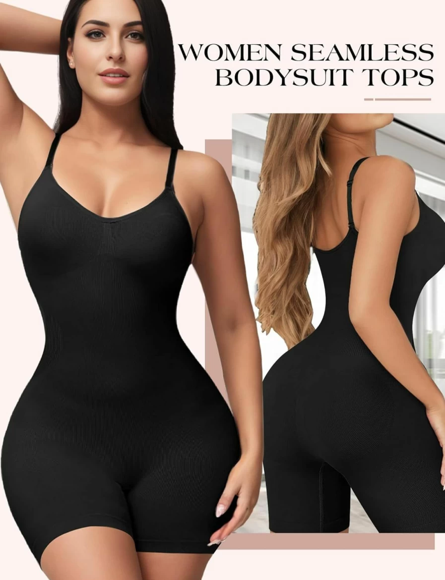 MooonGem Women's Seamless Ribbed Bodysuit - One Piece Jumpsuit Romper for Workout & Casual Wear