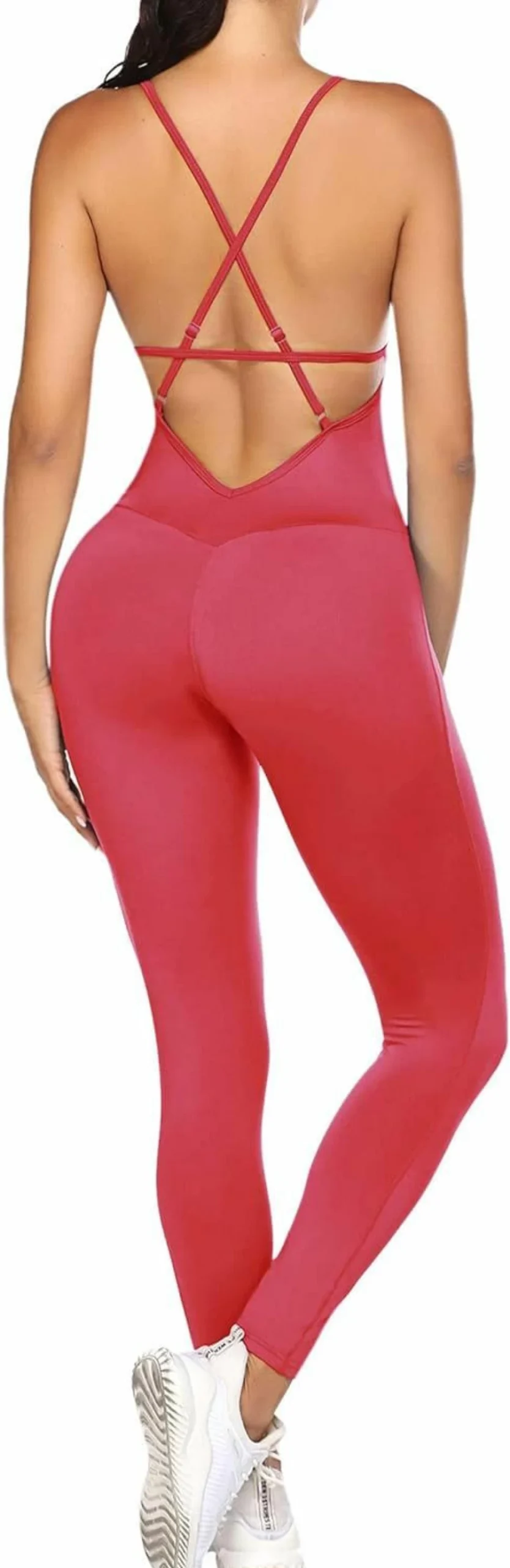 COOrun Women's Backless Yoga Jumpsuit - Sleeveless Gym Bodysuit & Sports Romper for Workouts
