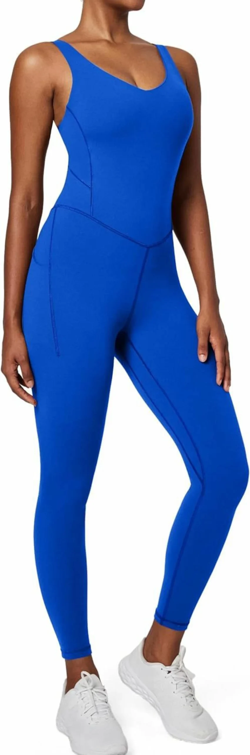 IUGA Women's Tummy Control Workout Jumpsuit with Built-In Bra - One Piece Athletic Romper for Fitness & Yoga