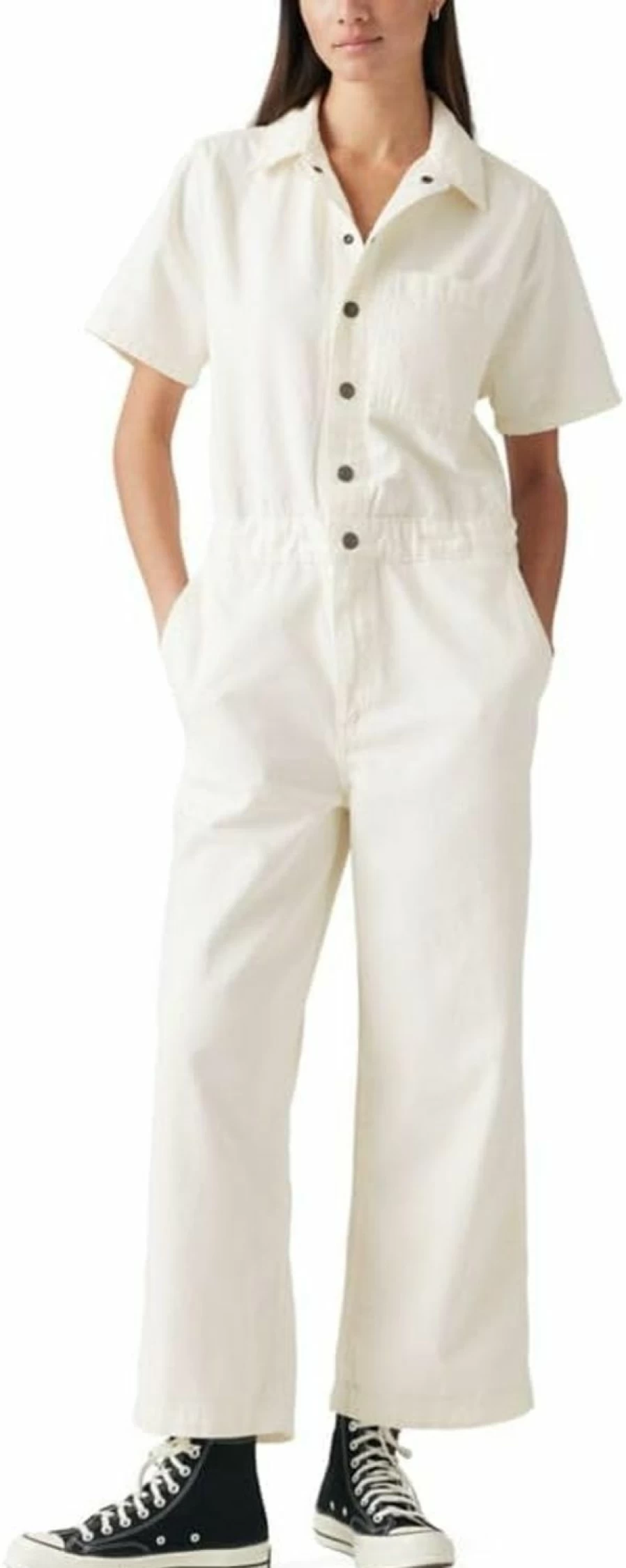 Levi's Women's Heritage Short Sleeve Jumpsuit - Classic Denim Romper for Women