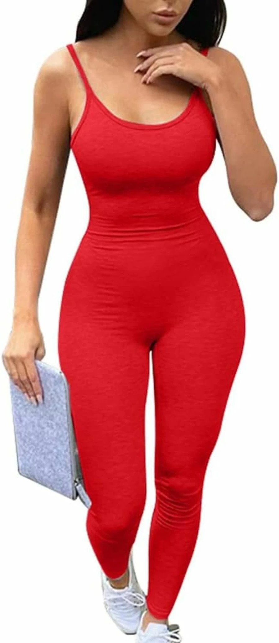 Zhaistar Women's Sleeveless Spaghetti Strap Bodycon Jumpsuit Romper - Sexy Tank Playsuit for Summer