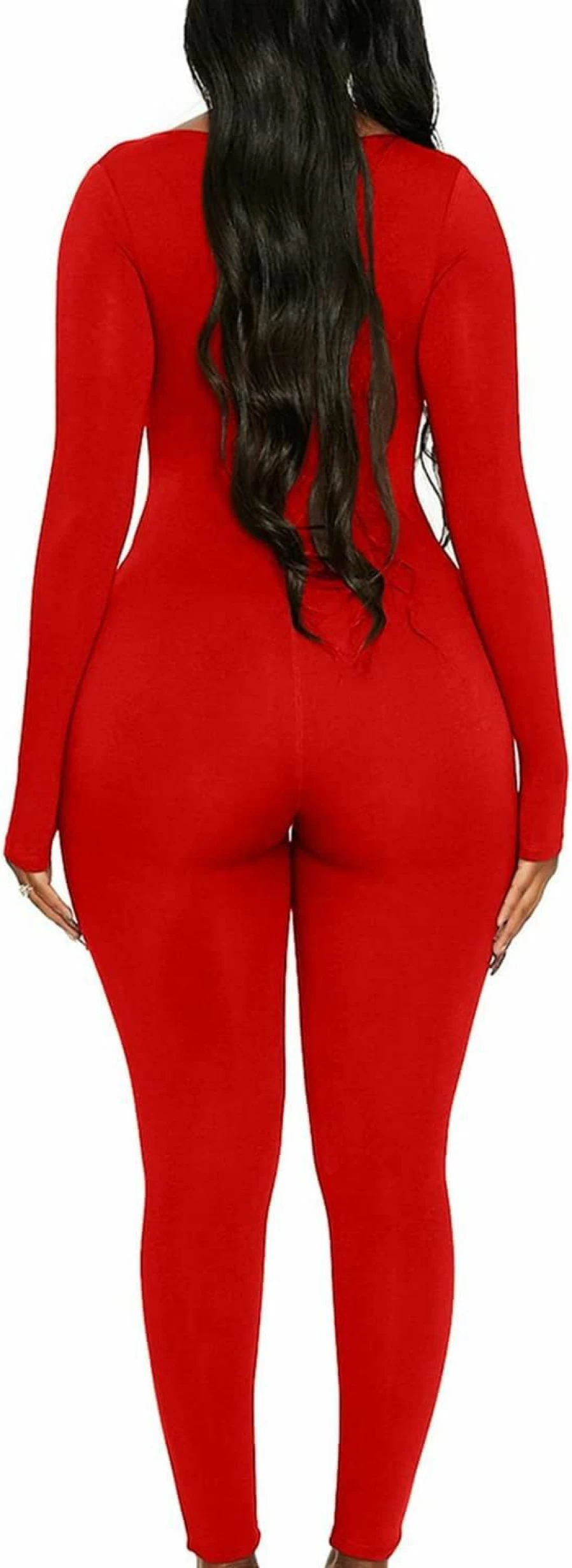 Mulisky Women's Long Sleeve Bodycon Jumpsuit - Sexy One Piece Romper Outfit for Women