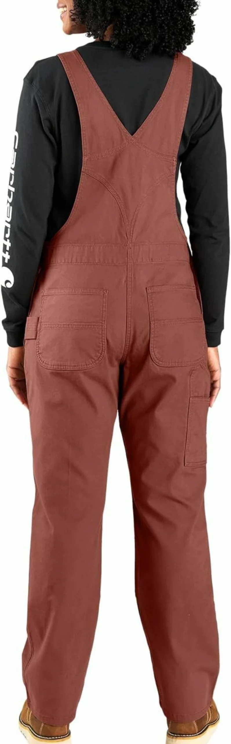 Carhartt Women's Rugged Flex Loose Fit Canvas Bib Overalls Durable Workwear