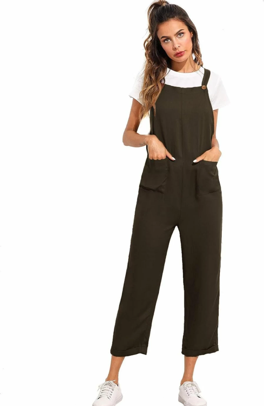 Verdusa Women's Adjustable Strap Jumpsuit Overalls with Pockets - Stylish Romper for Casual Wear