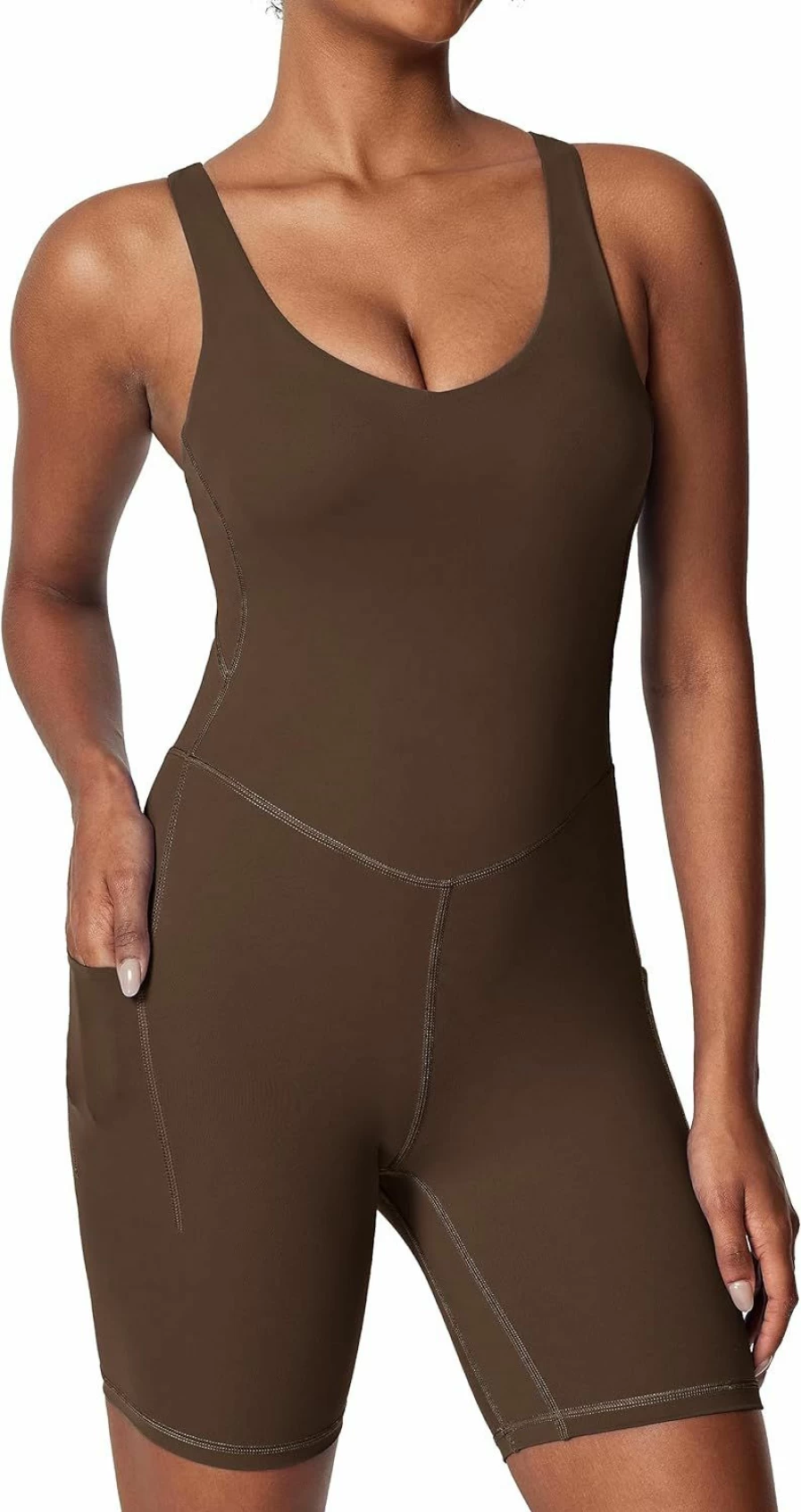 IUGA Women's Tummy Control Workout Jumpsuit with Built-In Bra - Athletic One Piece Romper for Gym & Yoga