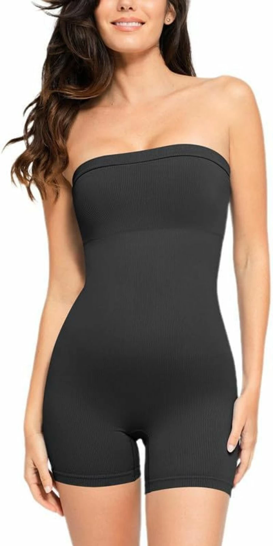 Popilush Women's Strapless Yoga Jumpsuit with Built-In Bra - Summer Workout Romper & Bandeau Shorts Outfit 2024