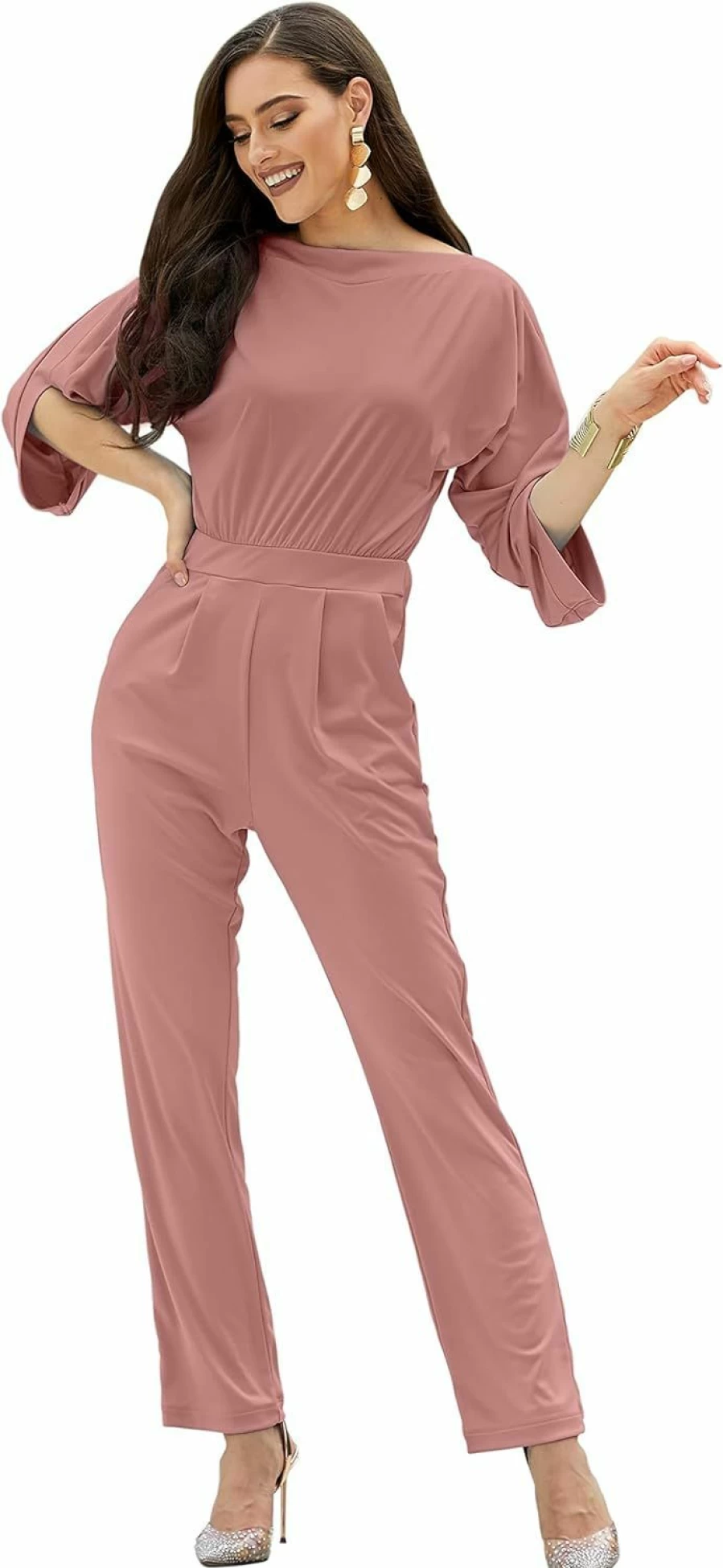 KOH KOH Women's Sexy Short Sleeve Jumpsuit - Semi Formal Cocktail Romper for Women