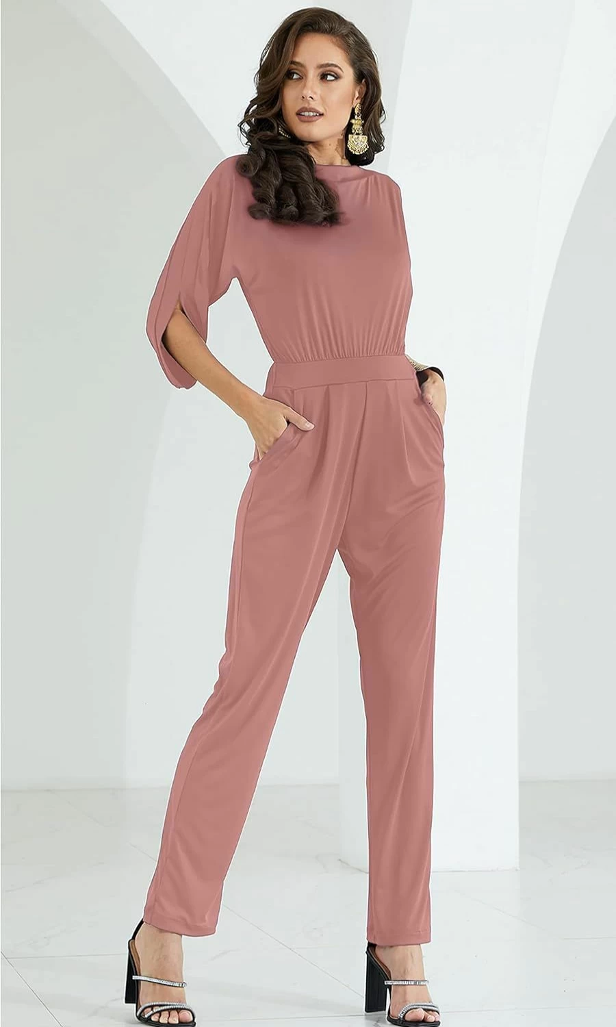 KOH KOH Women's Sexy Short Sleeve Jumpsuit - Semi Formal Cocktail Romper for Women