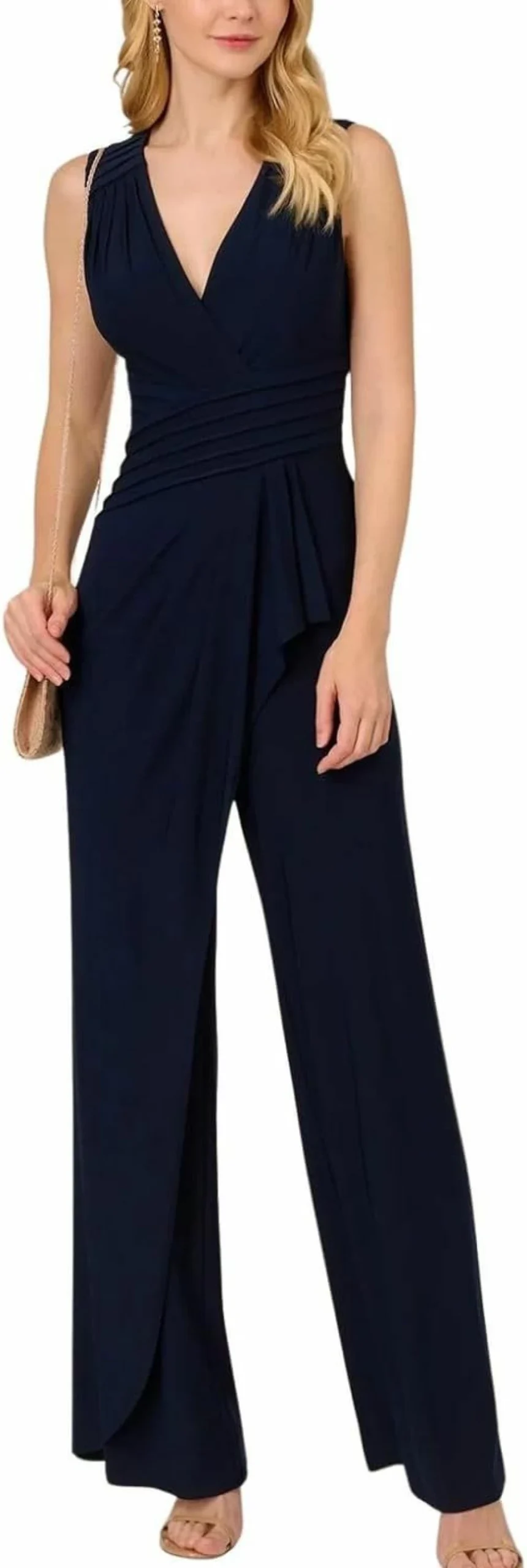 Adrianna Papell Women's Pintuck Jersey Jumpsuit - Elegant One-Piece Romper for Women