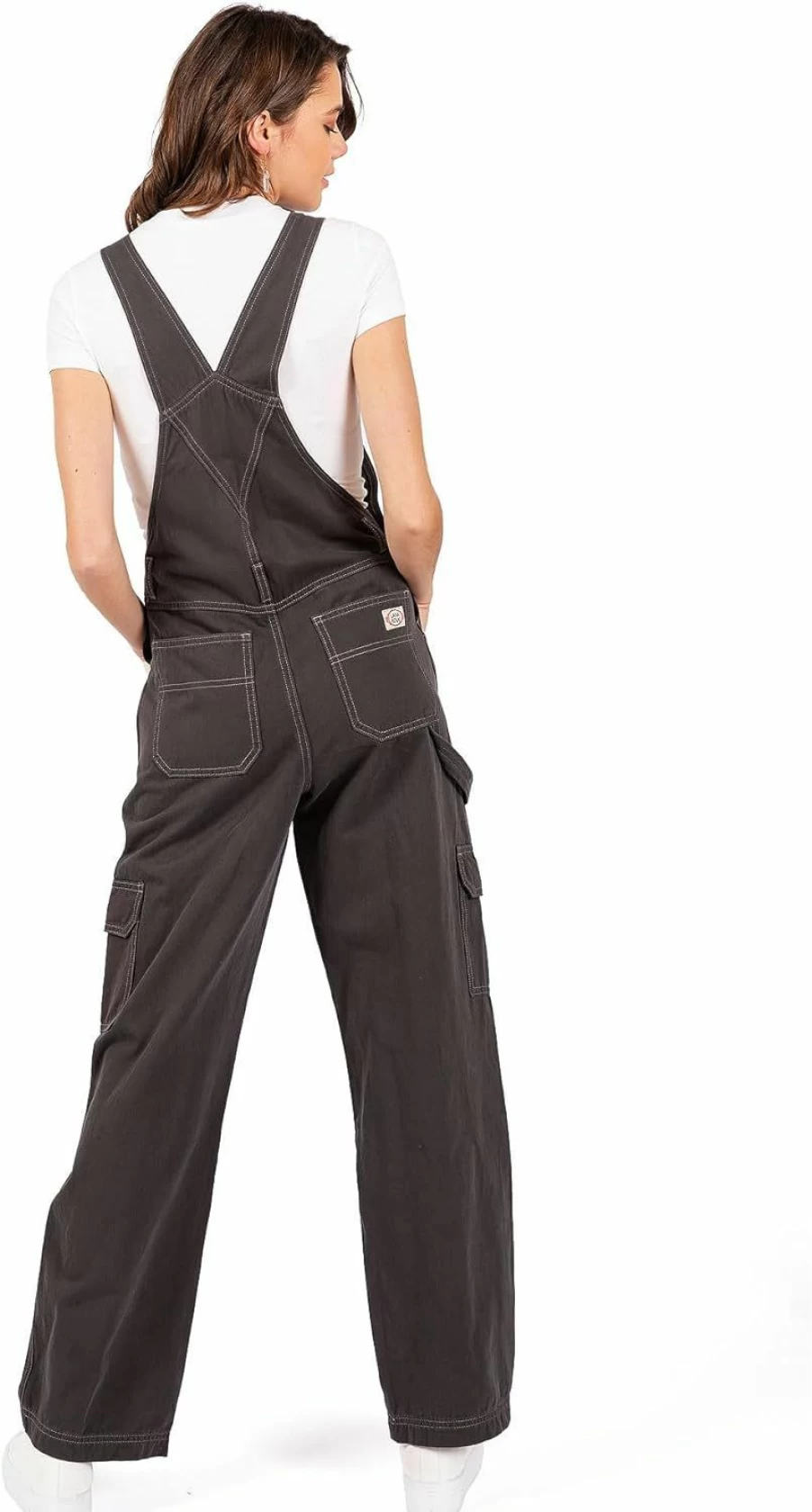 Lana Roux 90s Retro Denim Overalls - Utility Dungaree Jumpsuit for Women