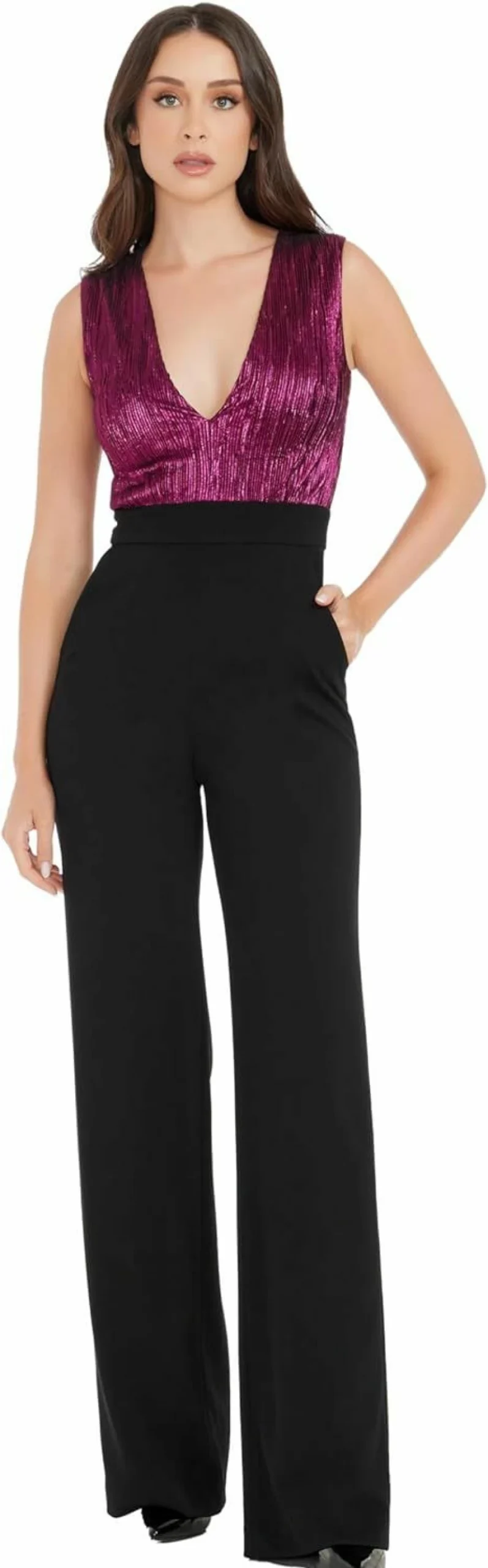 Dress the Population Women's Everette Jumpsuit - Elegant One-Piece Romper for Women