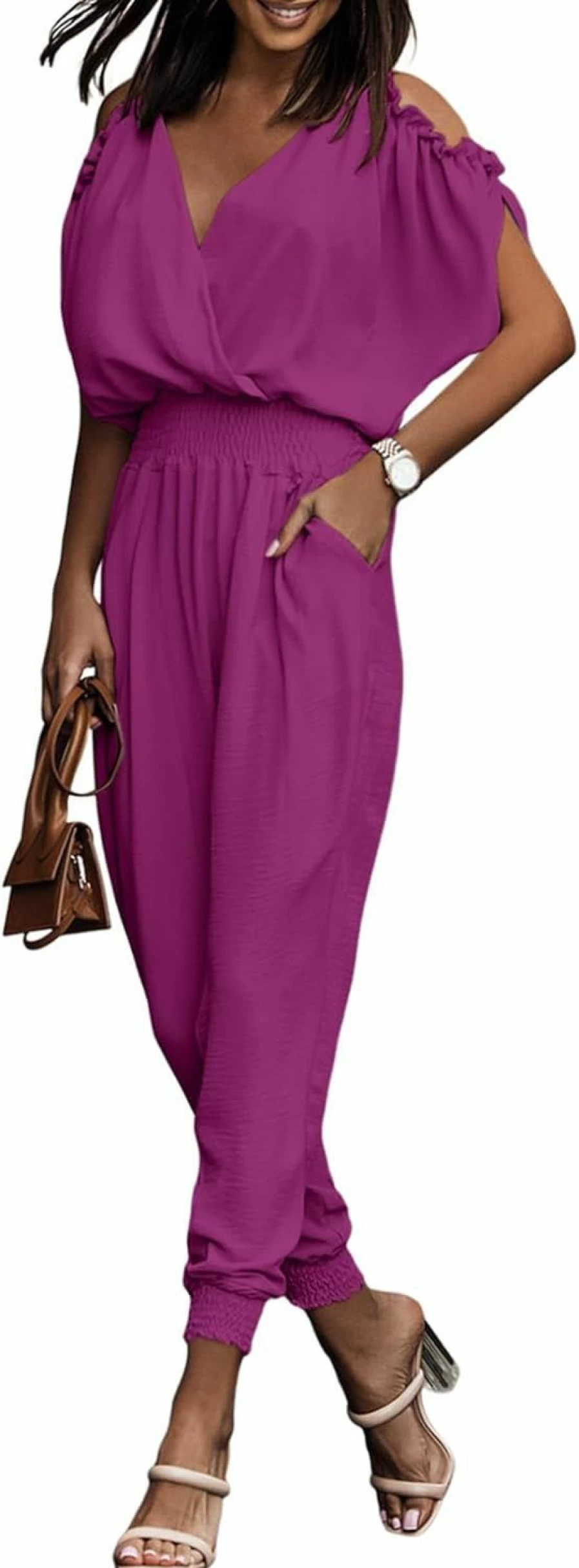 Dokotoo Women's 2024 Summer Cold Shoulder Romper Jumpsuit - Casual & Dressy One Piece Outfit