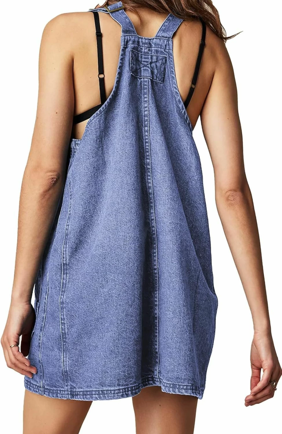 Jumppmile Women's Adjustable Strap Denim Romper - Casual Summer Overalls Jeans