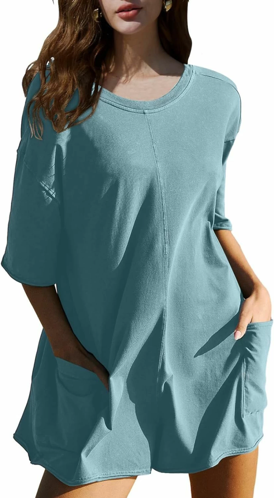 Deep Self Women's Oversized Casual Romper - Summer Short Sleeve Loose Jumpsuit with Shorts for Athletic Wear & Workout