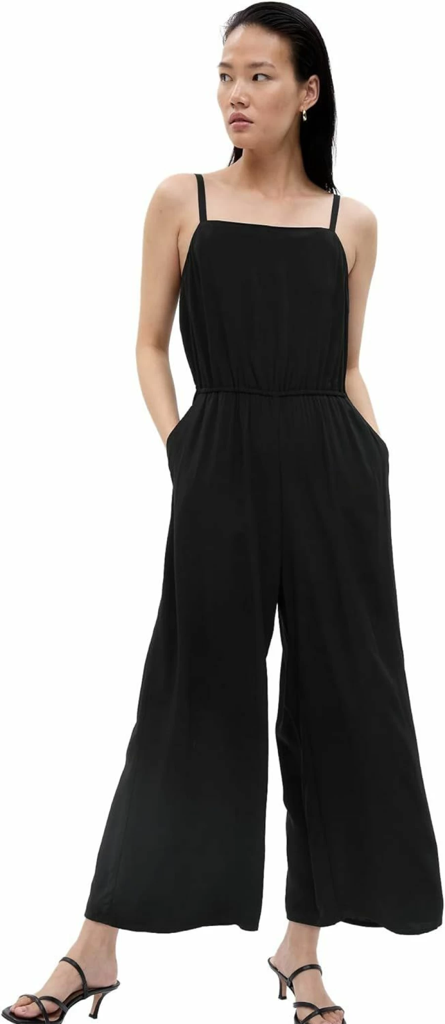 GAP Women's Sleeveless Cami Jumpsuit - Casual Strap Romper with Adjustable Fit