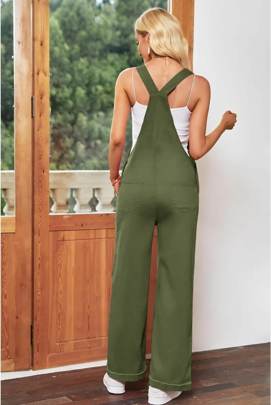 Vetinee Women's Y2K Stretch Denim Overalls - Loose Fit Wide Leg Baggy Jumpsuit for Comfortable Casual Wear