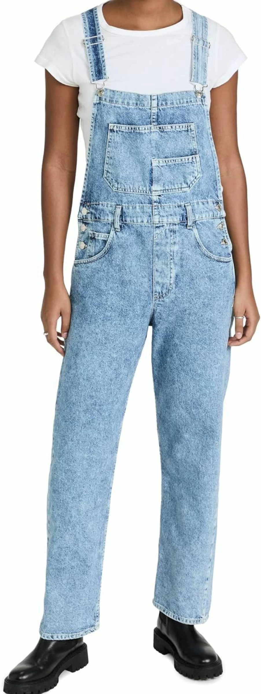 FP Movement Women's Ziggy Denim Overalls - High-Waisted Stretch Jumpsuit for Active Lifestyle