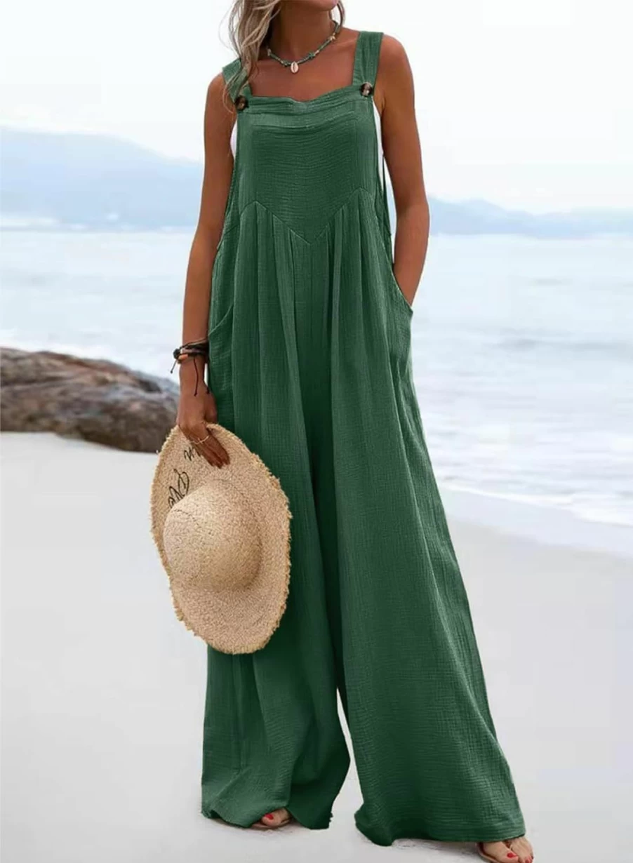 Dokotoo Women's Casual Jumpsuit with Adjustable Straps, Wide Leg Pants, and Pockets - Stylish Loose Overalls Romper for Comfort