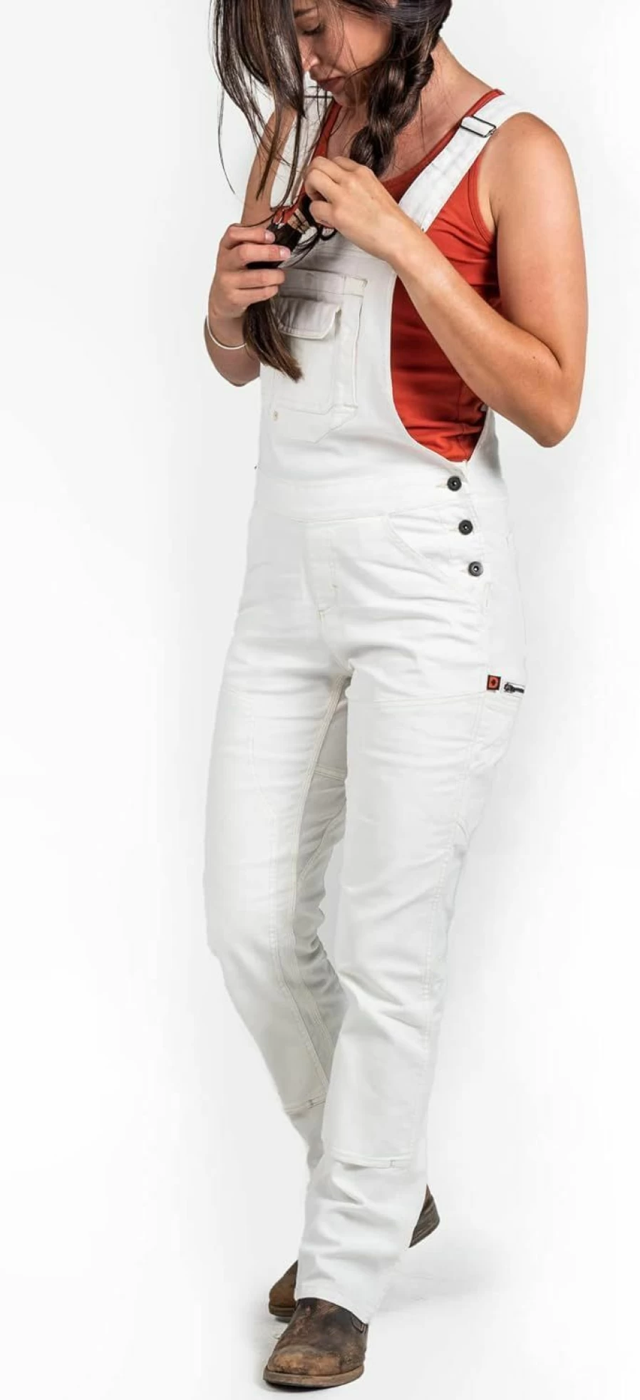 Dovetail Workwear Women's Freshley Overalls - Durable Work Pants with 13 Utility Pockets for Comfort & Functionality