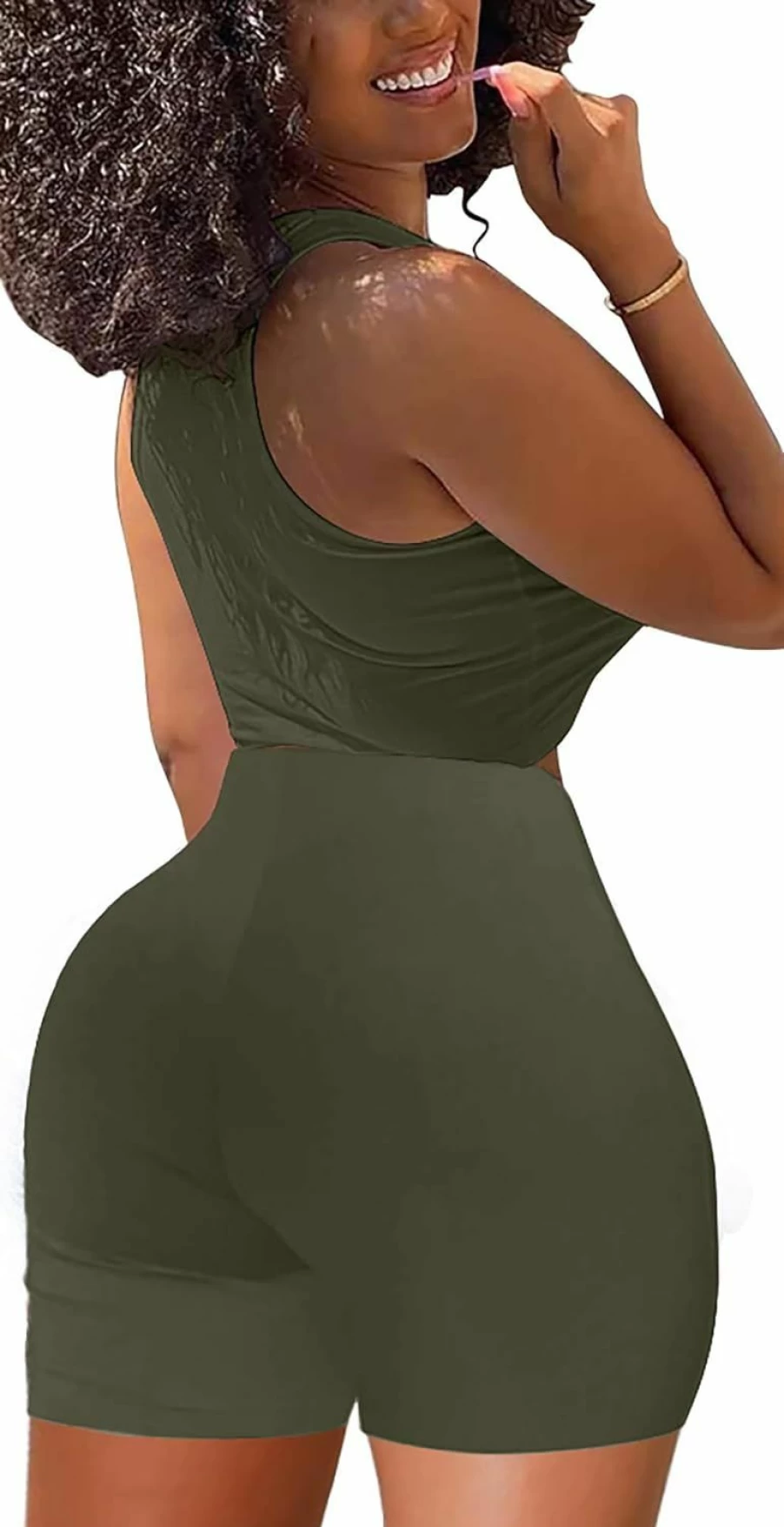 GOBLES Women's Sexy Sleeveless Crop Top and Shorts 2-Piece Jumpsuit Outfit - Summer Casual Romper Set