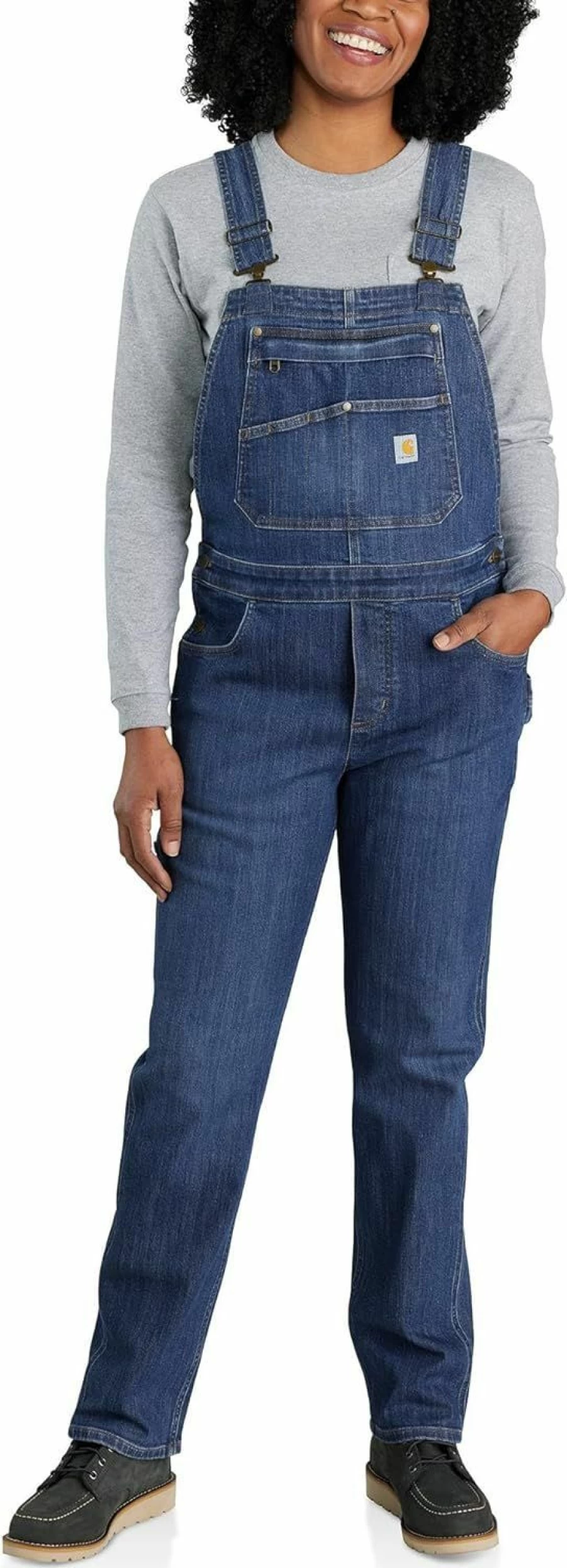 Carhartt Women's Rugged Flex Relaxed Fit Bib Overalls Durable Denim Workwear