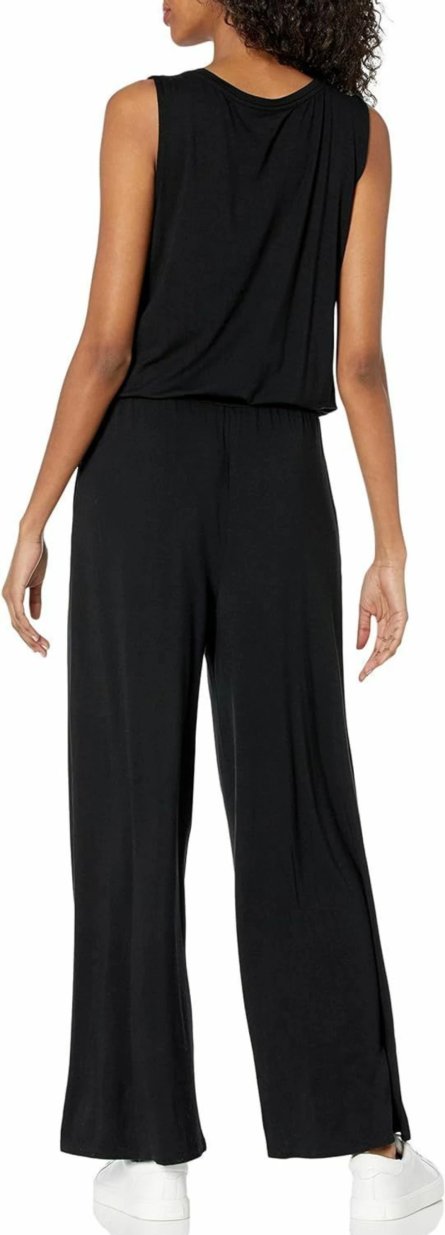 Amazon Essentials Women's Wide-Leg Sleeveless Jumpsuit - Casual Scoop Neck Romper for Summer