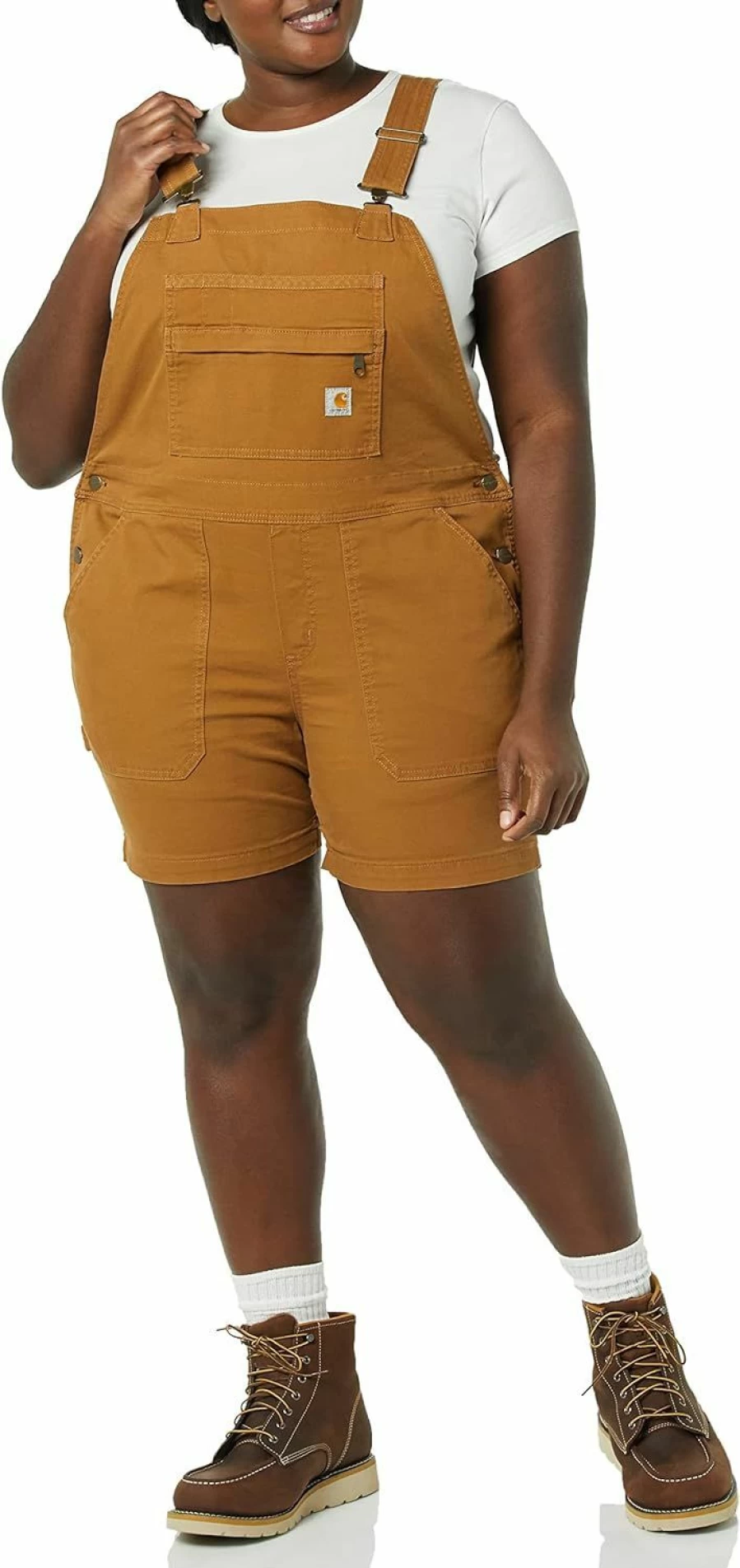 Carhartt Women's Rugged Flex Relaxed Fit Utility Shortalls Canvas Work Shorts