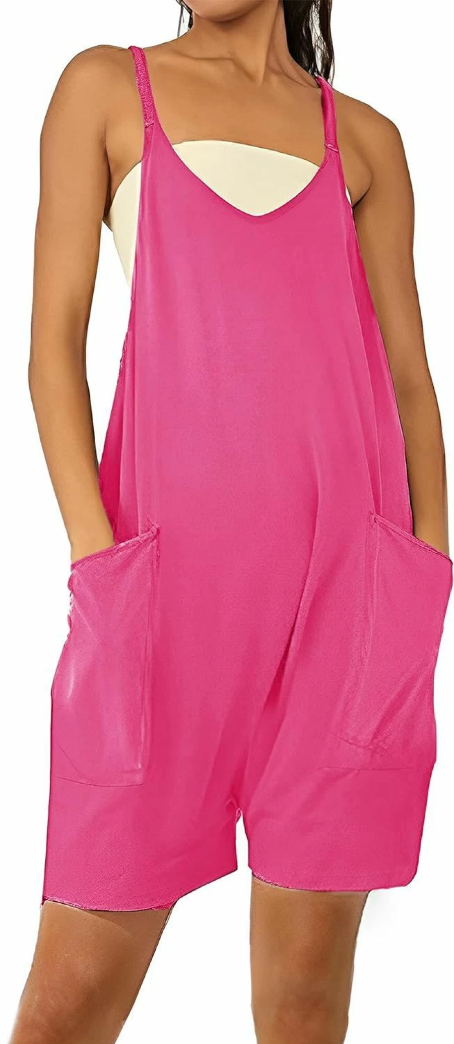 Yidarer Women's Casual Summer Romper Shorts Jumpsuit with Adjustable Straps and Pockets | Loose Fit Overalls for Comfort