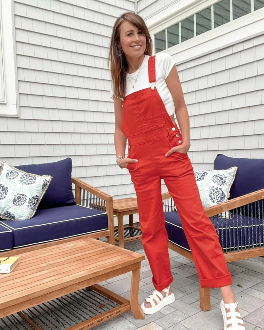 Luvamia Women's Stretchy Denim Overalls - Loose Fit Baggy Jumpsuit with Wide Leg & Bib Design
