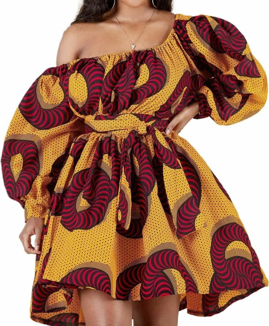 Vimoisa Women's Floral Print Boho Maxi Dress - Long Pleated African Style Multi-Way V-Neck Summer Dress