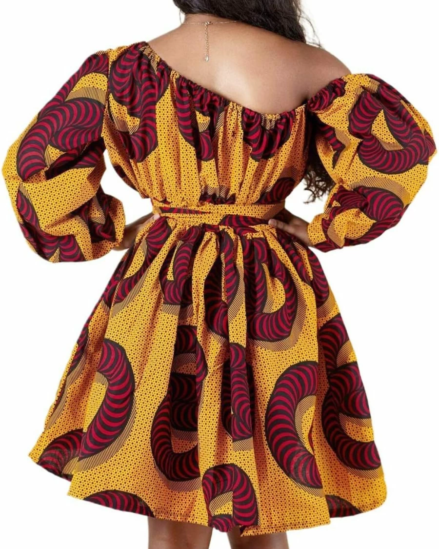 Vimoisa Women's Floral Print Boho Maxi Dress - Long Pleated African Style Multi-Way V-Neck Summer Dress