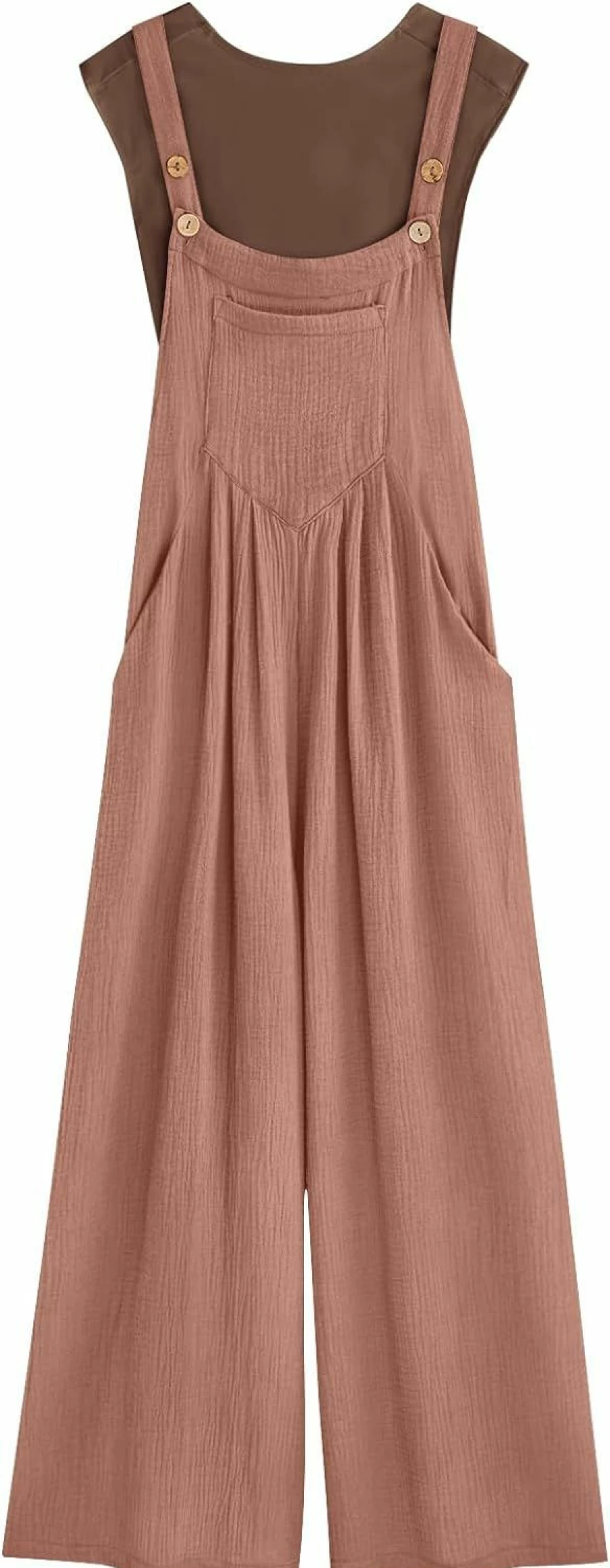 AUTOMET Women's Sleeveless Wide Leg Jumpsuit with Pockets - Casual Summer Romper Overalls 2024